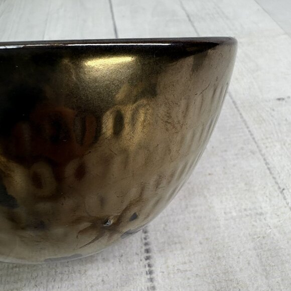 Food Network ANGELICA Blue Bronze Metallic Stoneware 6" Soup Cereal Bowls Set 4 - Picture 16 of 16